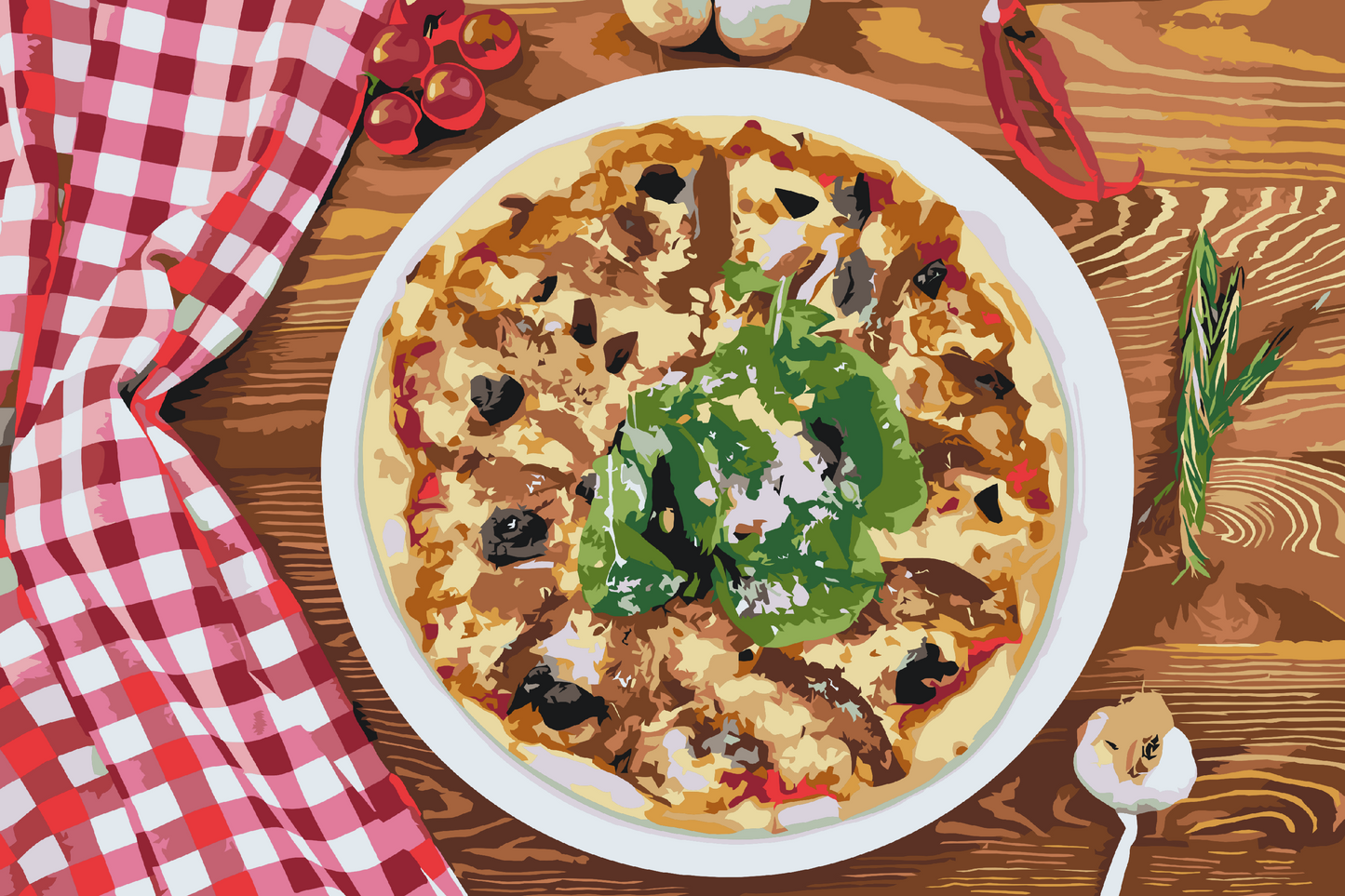 Paint by number - Frisk pizza