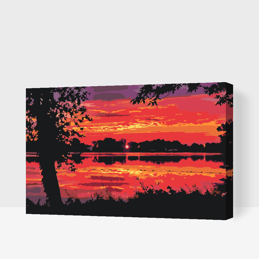 Paint by number - Rød solnedgang