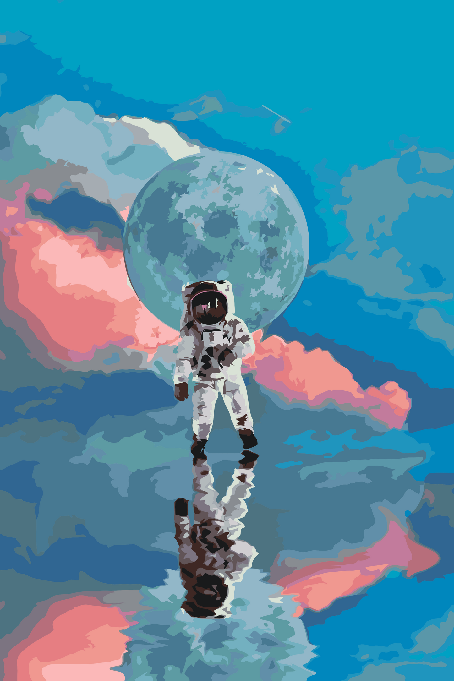 Paint by number - Astronaut på vandet