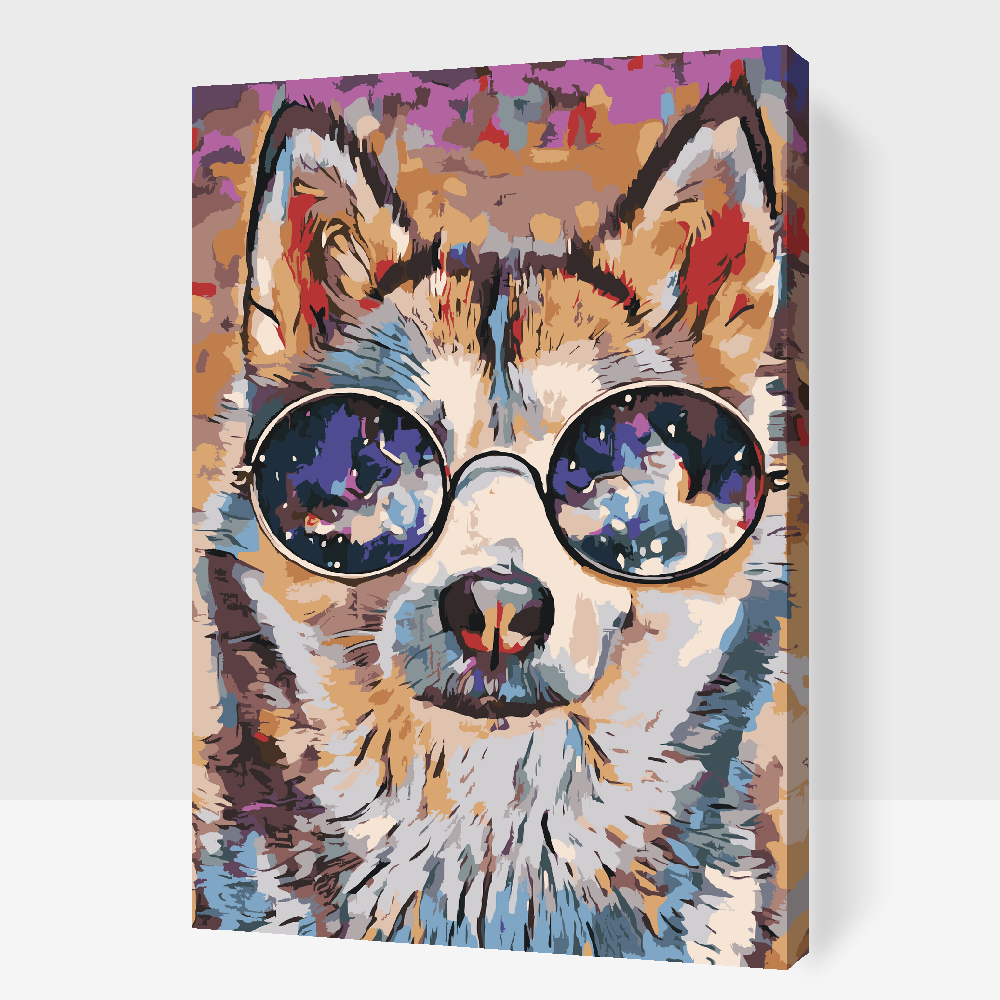 Paint by number - Husky med briller