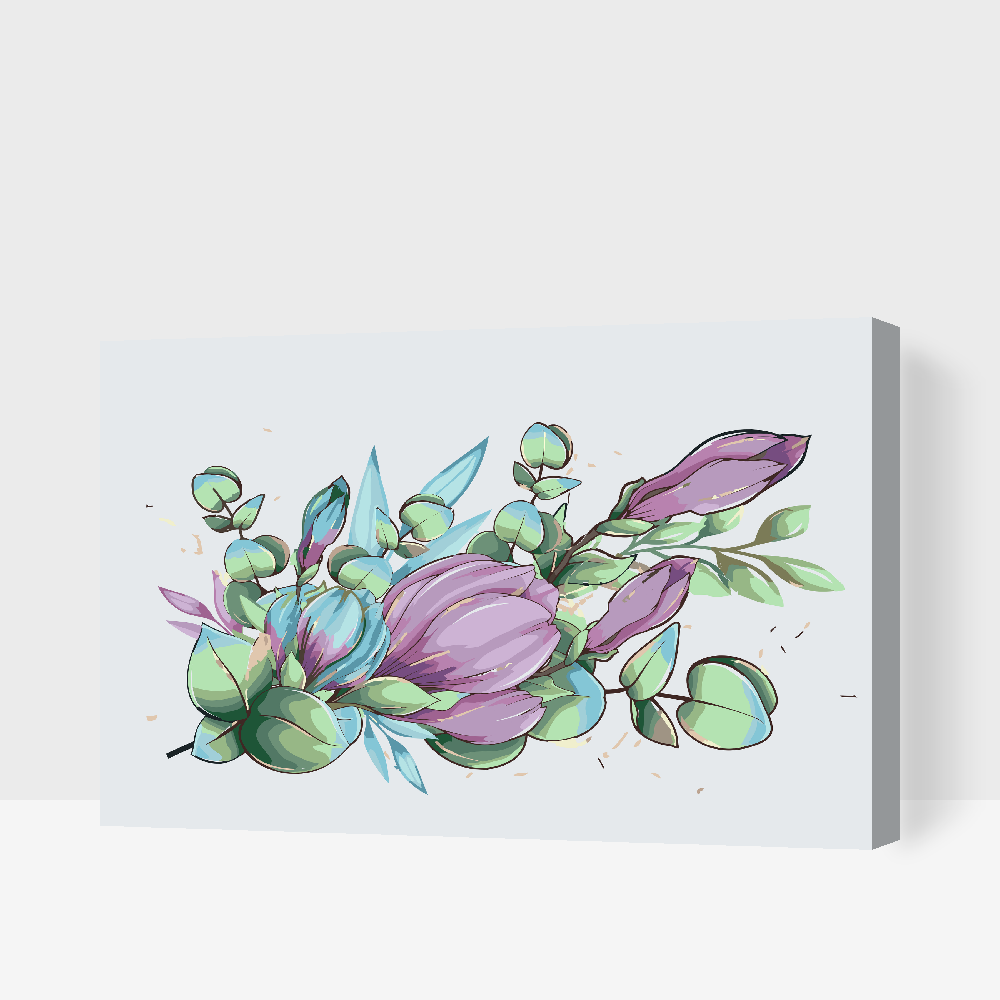 Paint by number - Lilla blomster