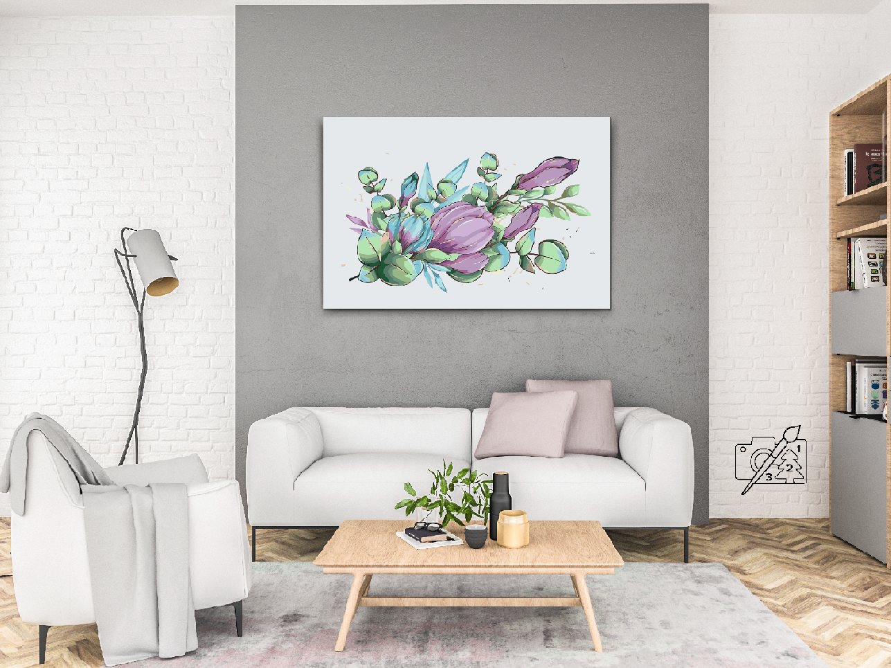 Paint by number - Lilla blomster