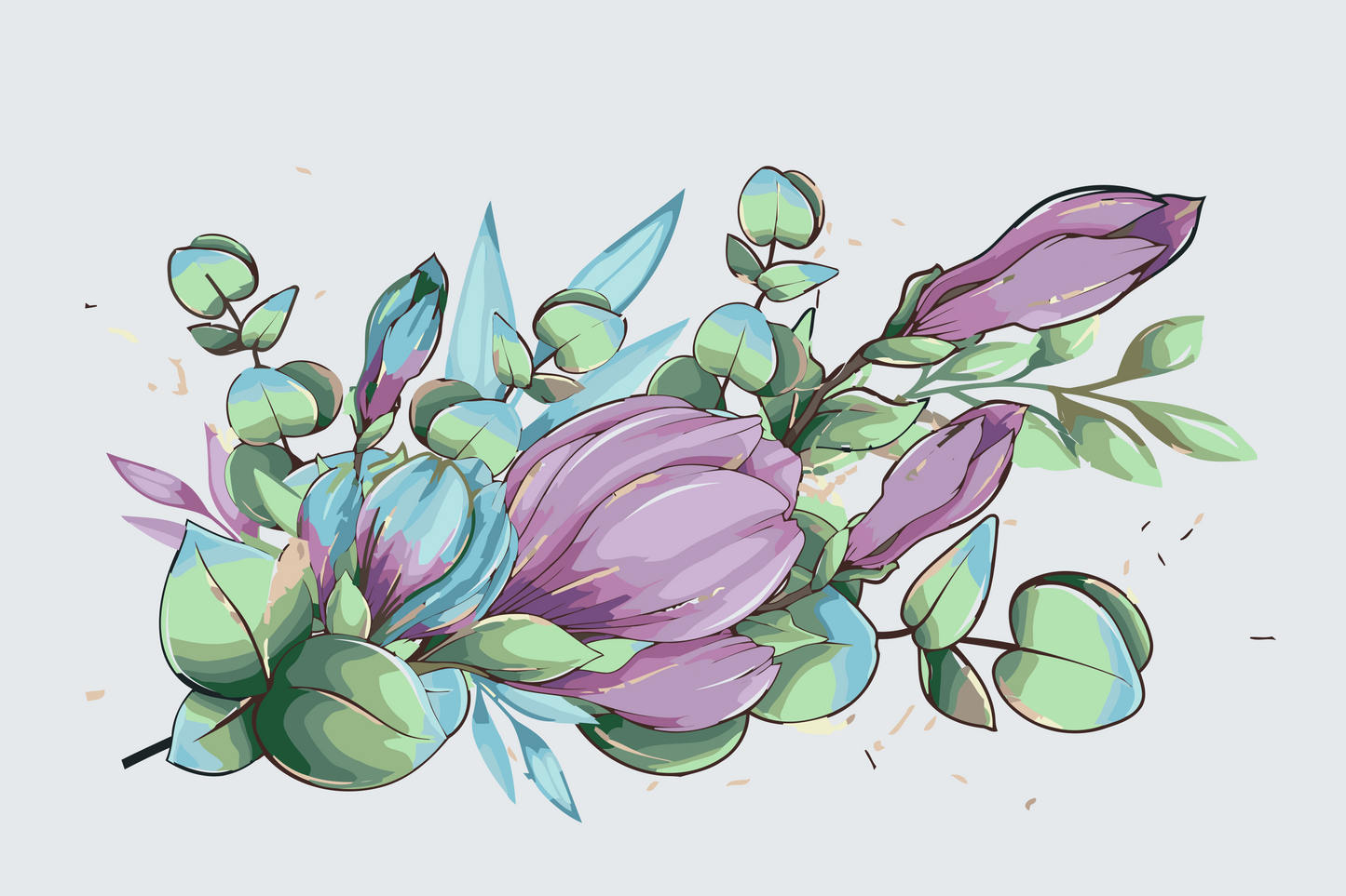 Paint by number - Lilla blomster