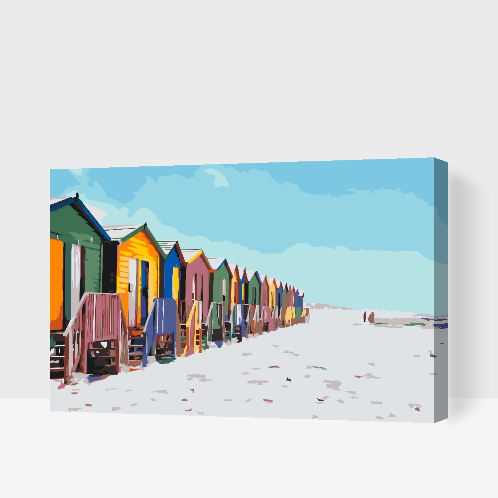 Paint by number - Strandhytter