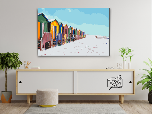 Paint by number - Strandhytter
