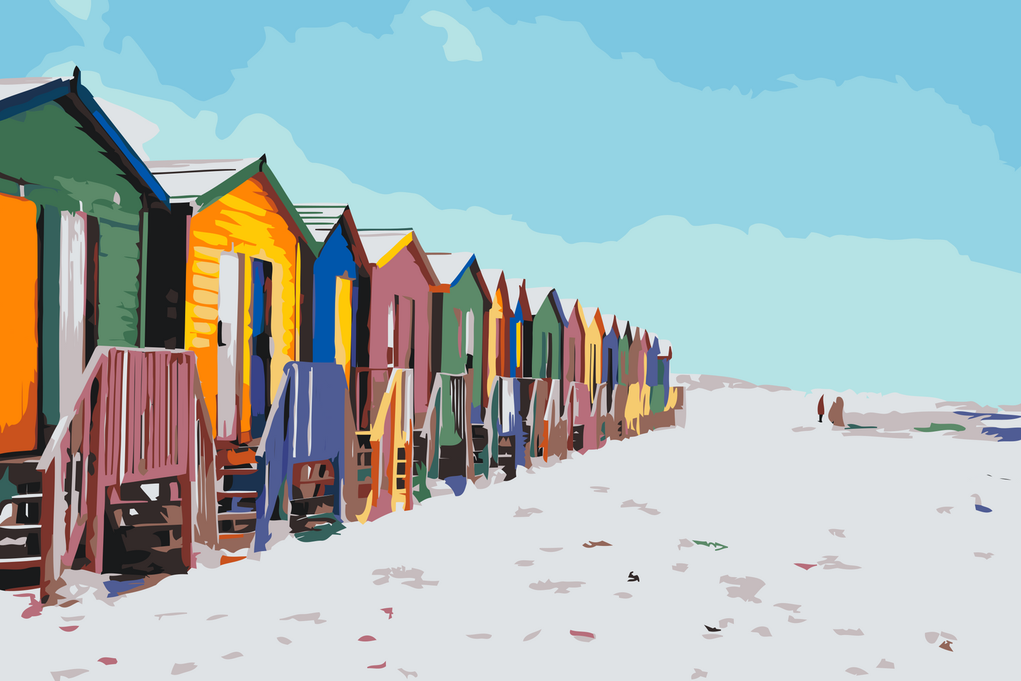 Paint by number - Strandhytter
