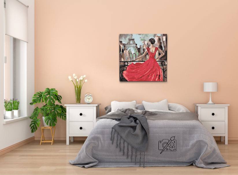 Paint by number - Damen i rødt