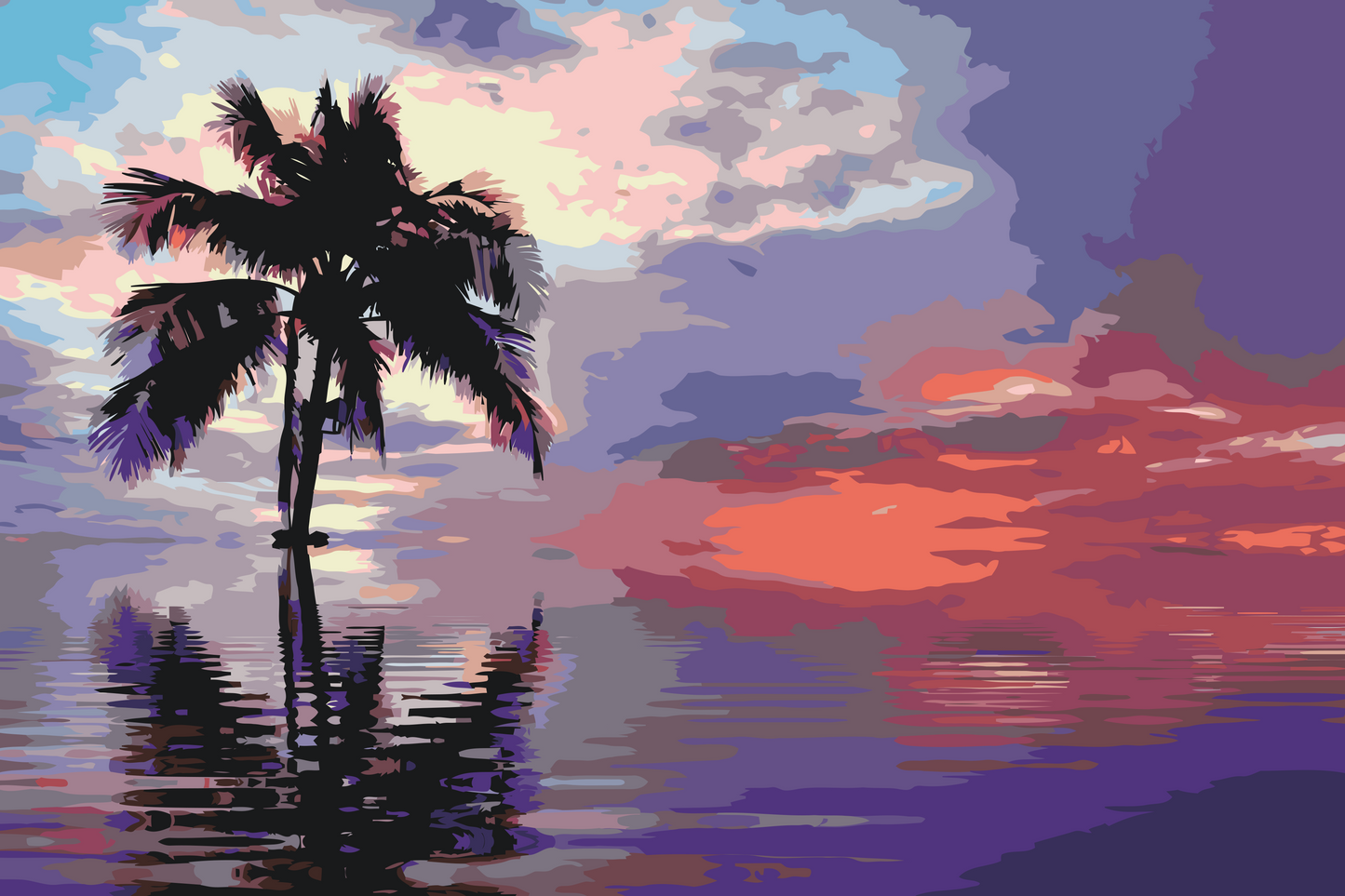 Paint by number - Palme i havet