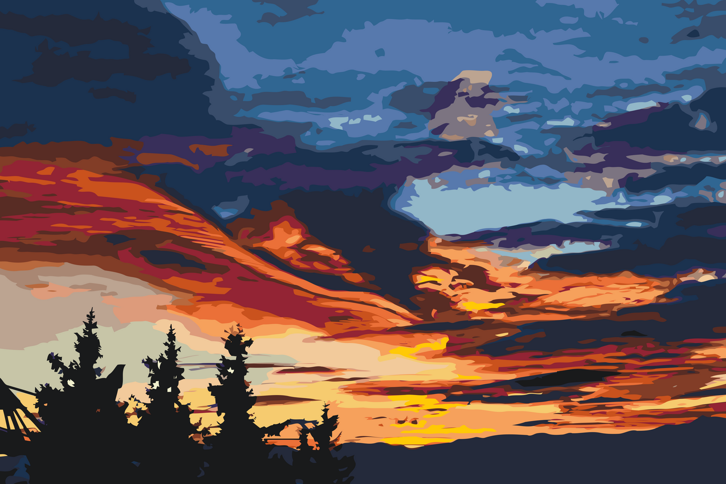 Paint by number - Sky in Colors