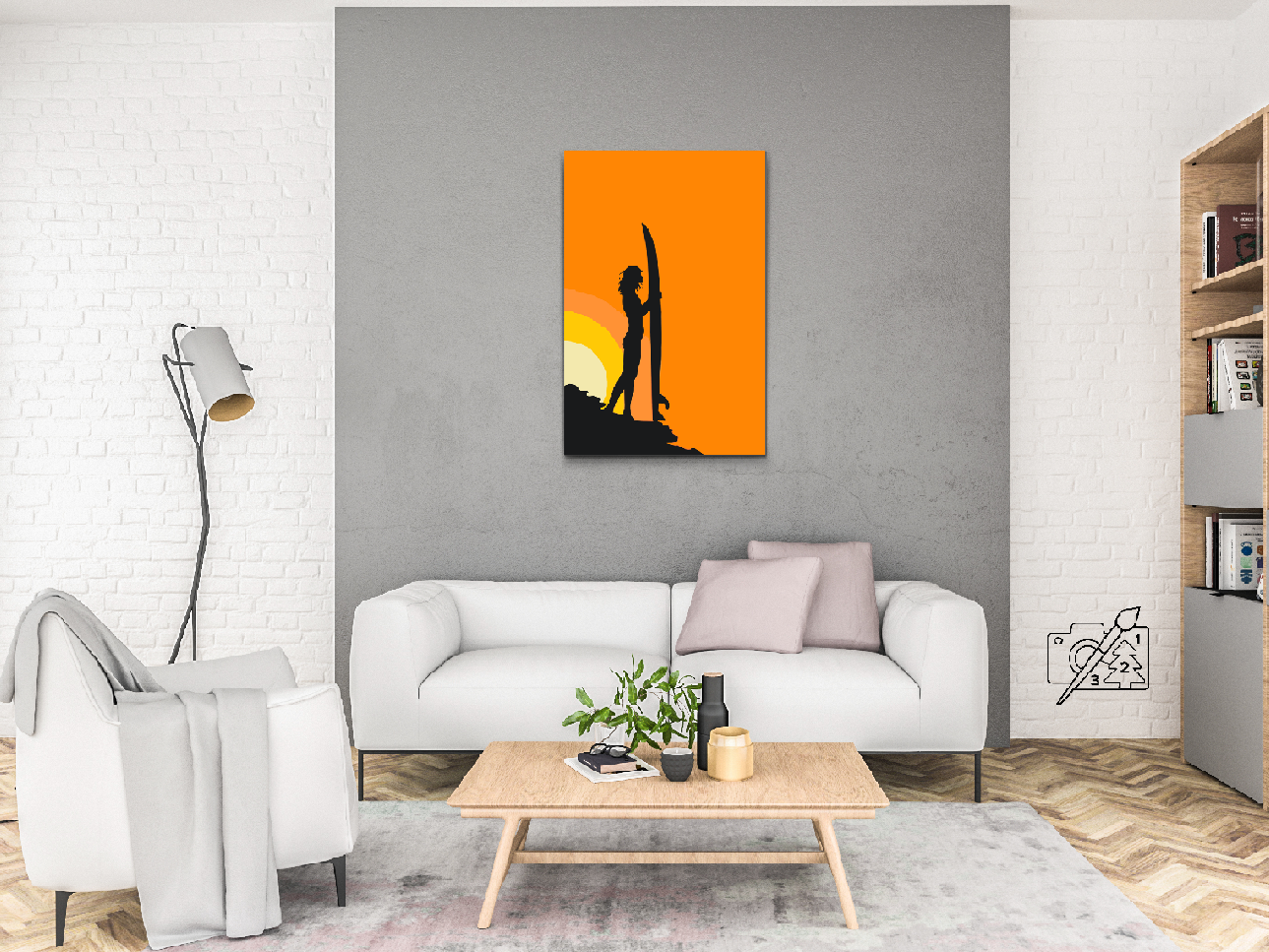 Paint by number - Surferkvinde