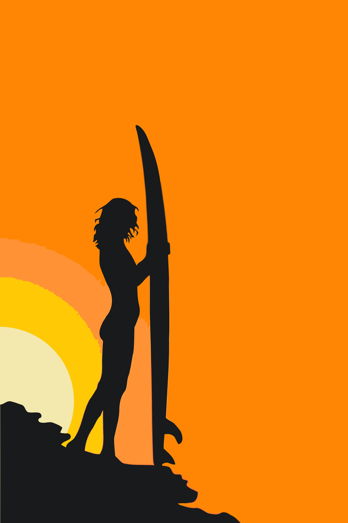 Paint by number - Surferkvinde