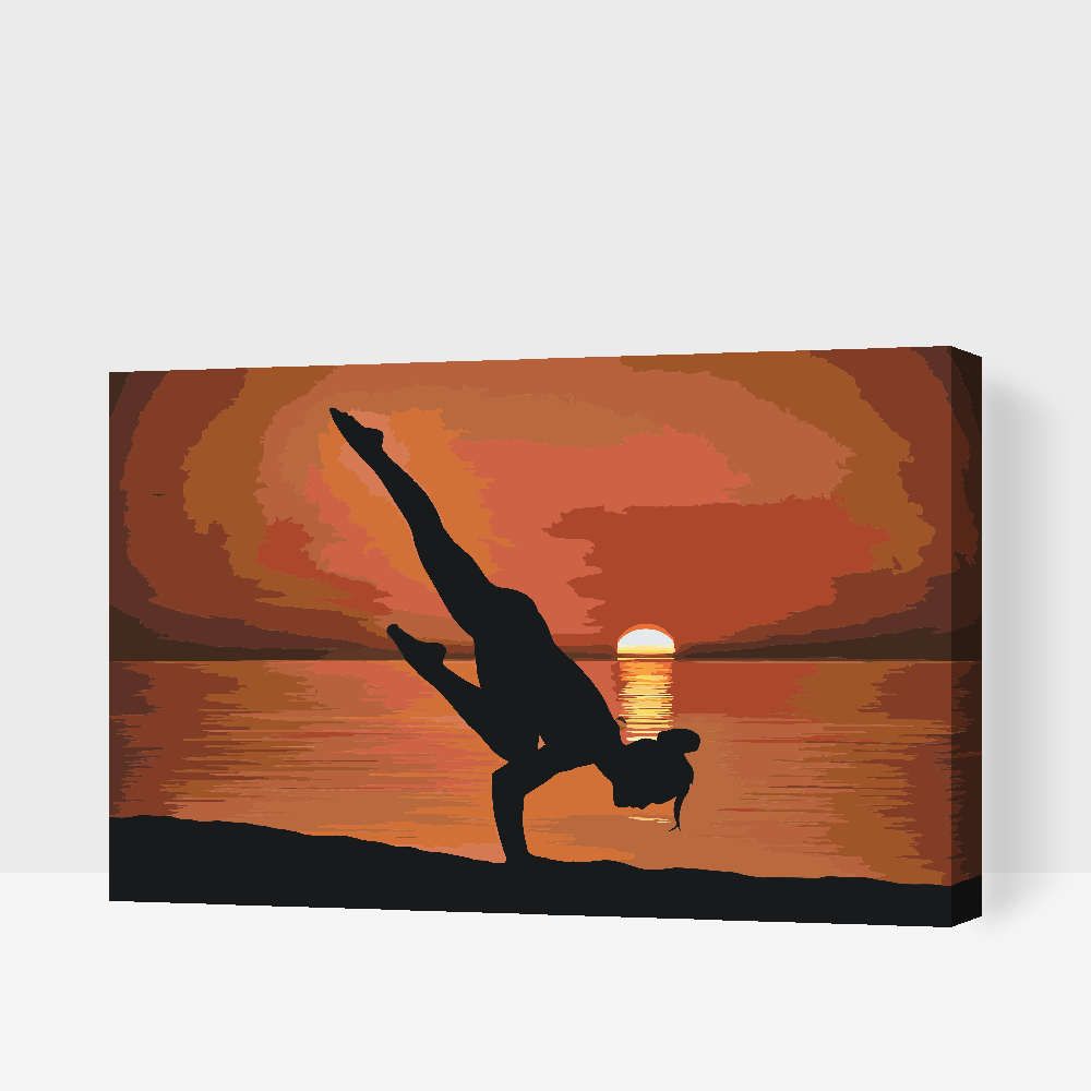 Paint by number - Yoga på stranden