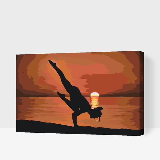 Paint by number - Yoga på stranden