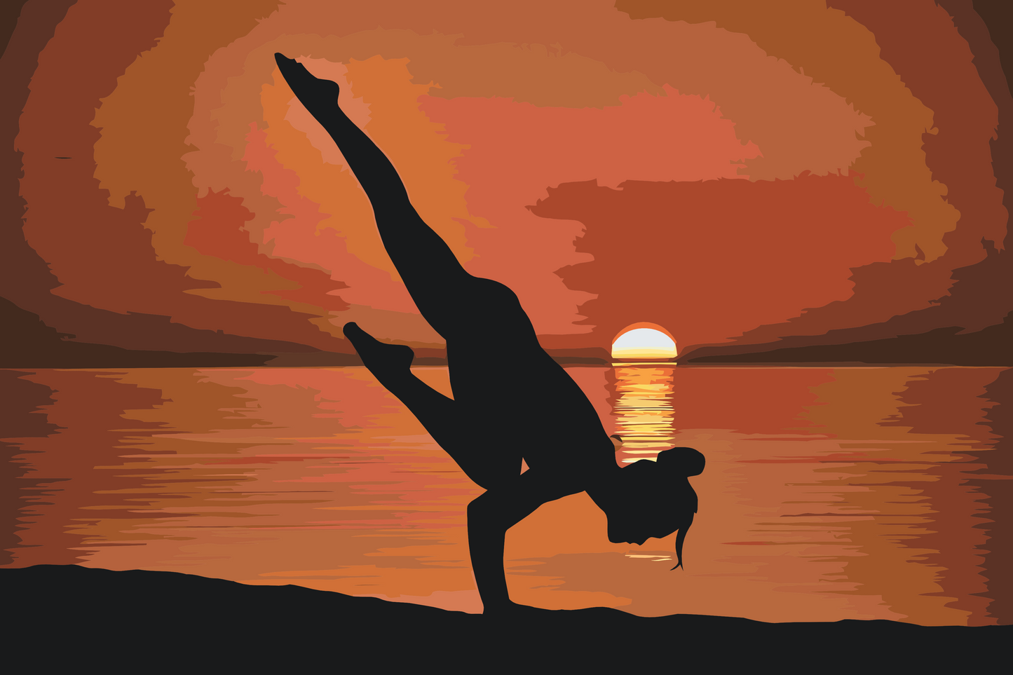 Paint by number - Yoga på stranden
