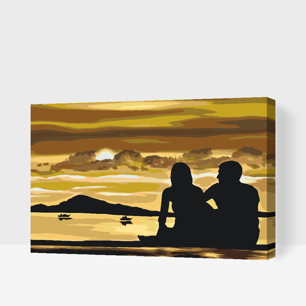 Paint by number - Romantik på stranden