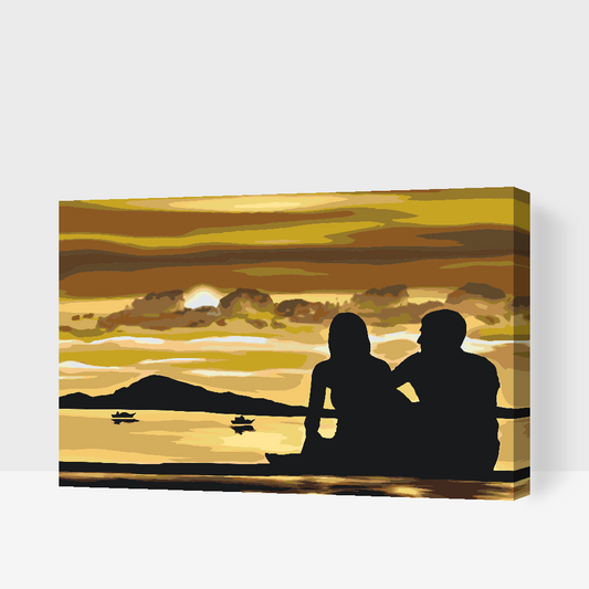Paint by number - Romantik på stranden