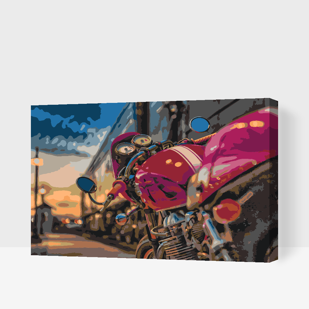 Paint by number - Skinnende motorcykel
