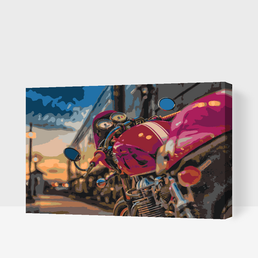 Paint by number - Skinnende motorcykel