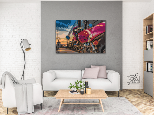 Paint by number - Skinnende motorcykel