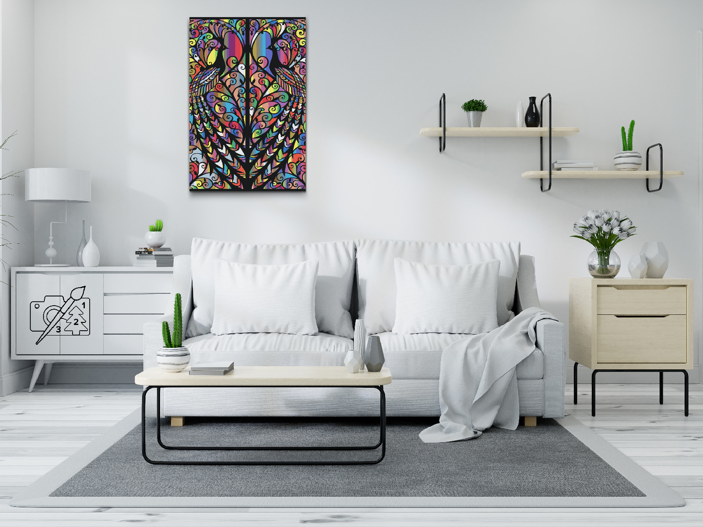 Paint by number - Påfuglevinduet