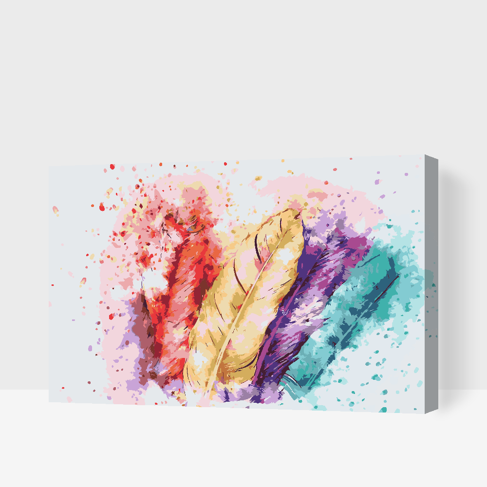 Paint by number - Farverige fjer