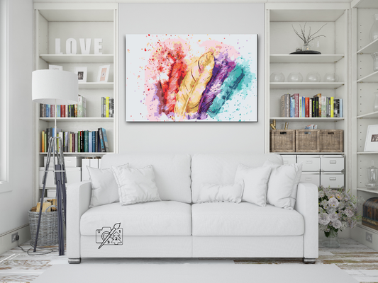 Paint by number - Farverige fjer