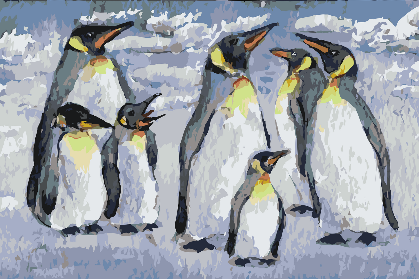 Paint by number - Pingviner