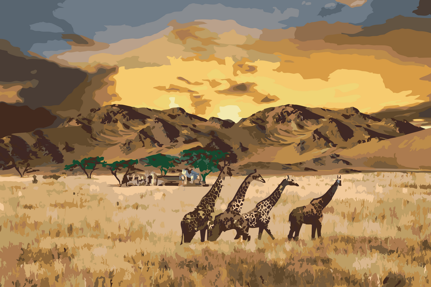 Paint by number - Giraffsafari