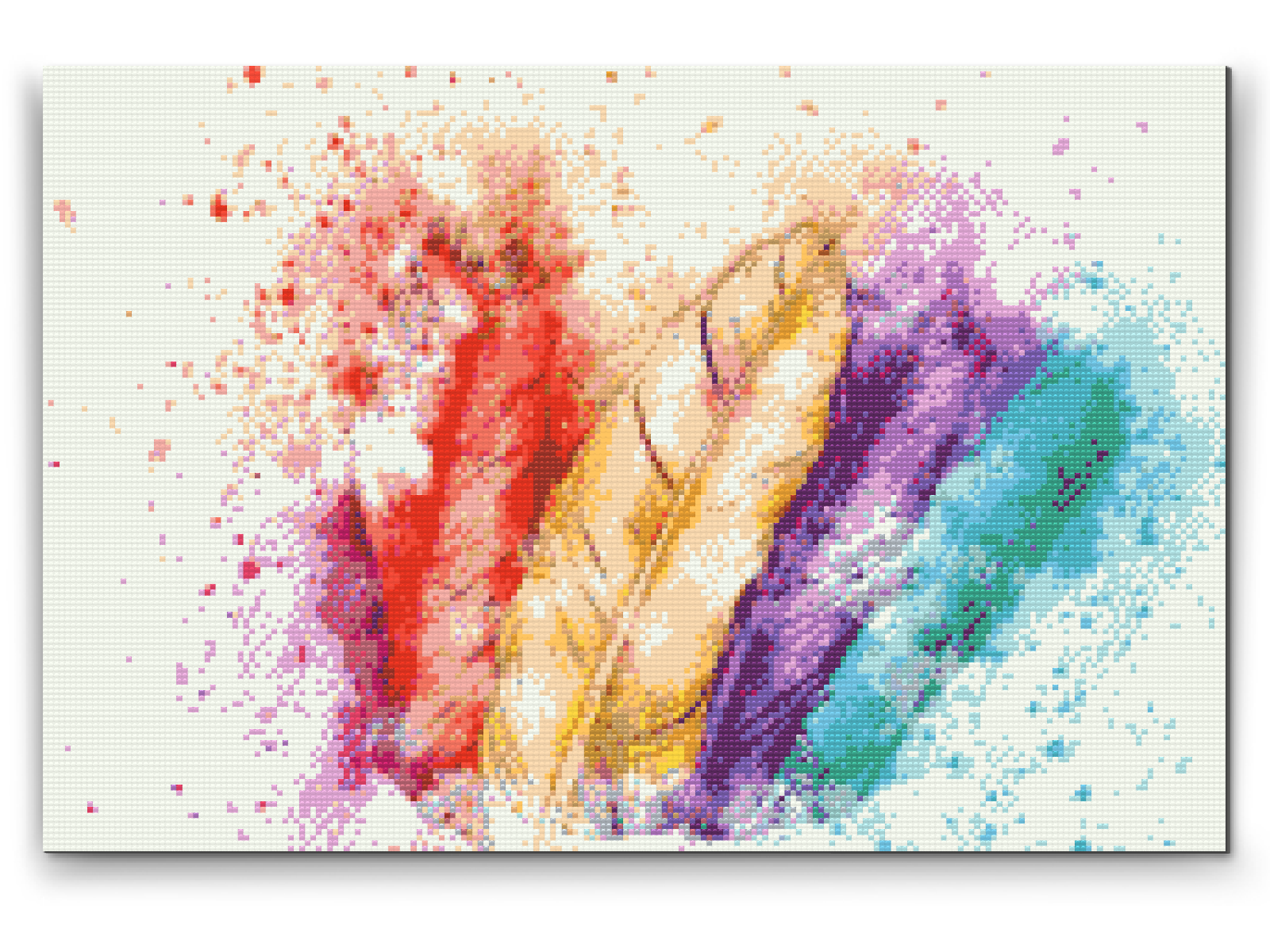 Diamond Paint - Farverige fjer