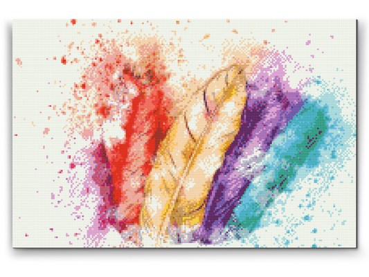 Diamond Paint - Farverige fjer