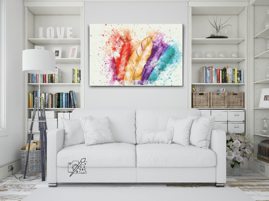 Diamond Paint - Farverige fjer