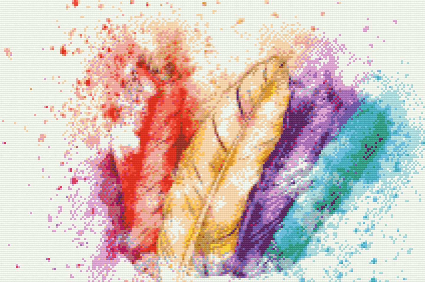 Diamond Paint - Farverige fjer