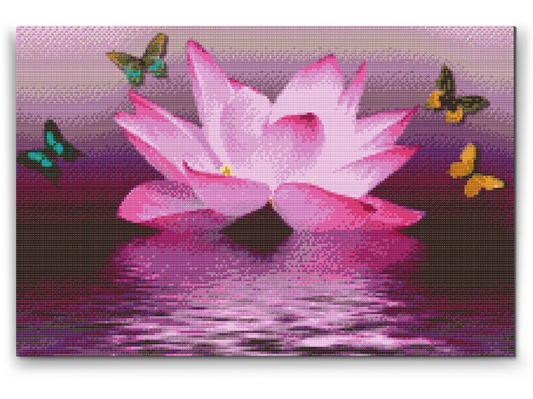 Diamond Paint - Lotus og Sommerfugl