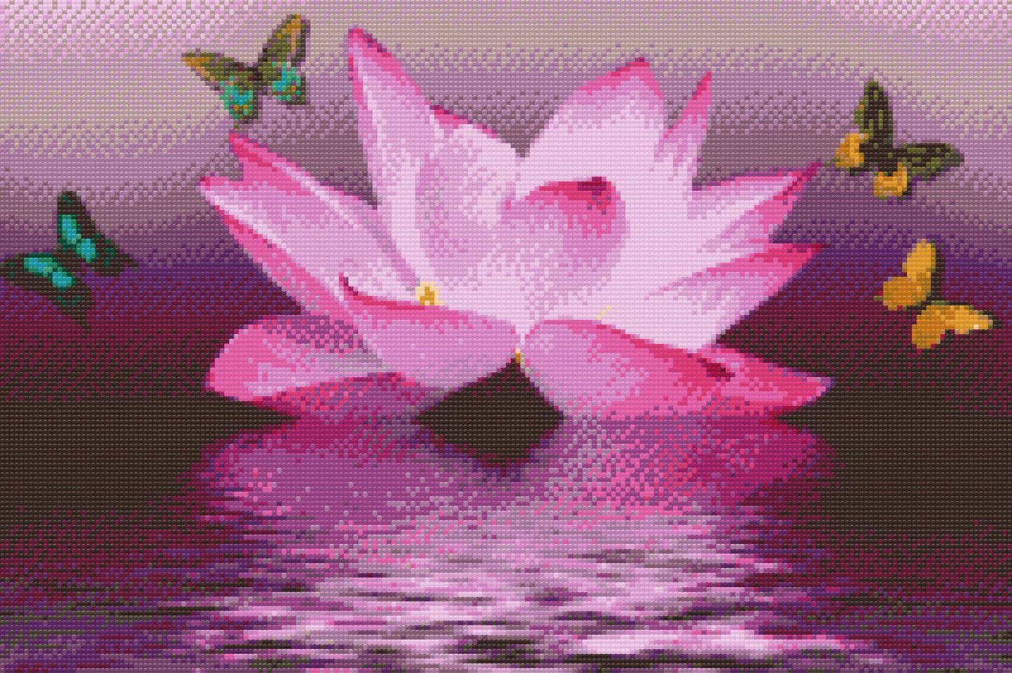 Diamond Paint - Lotus og Sommerfugl