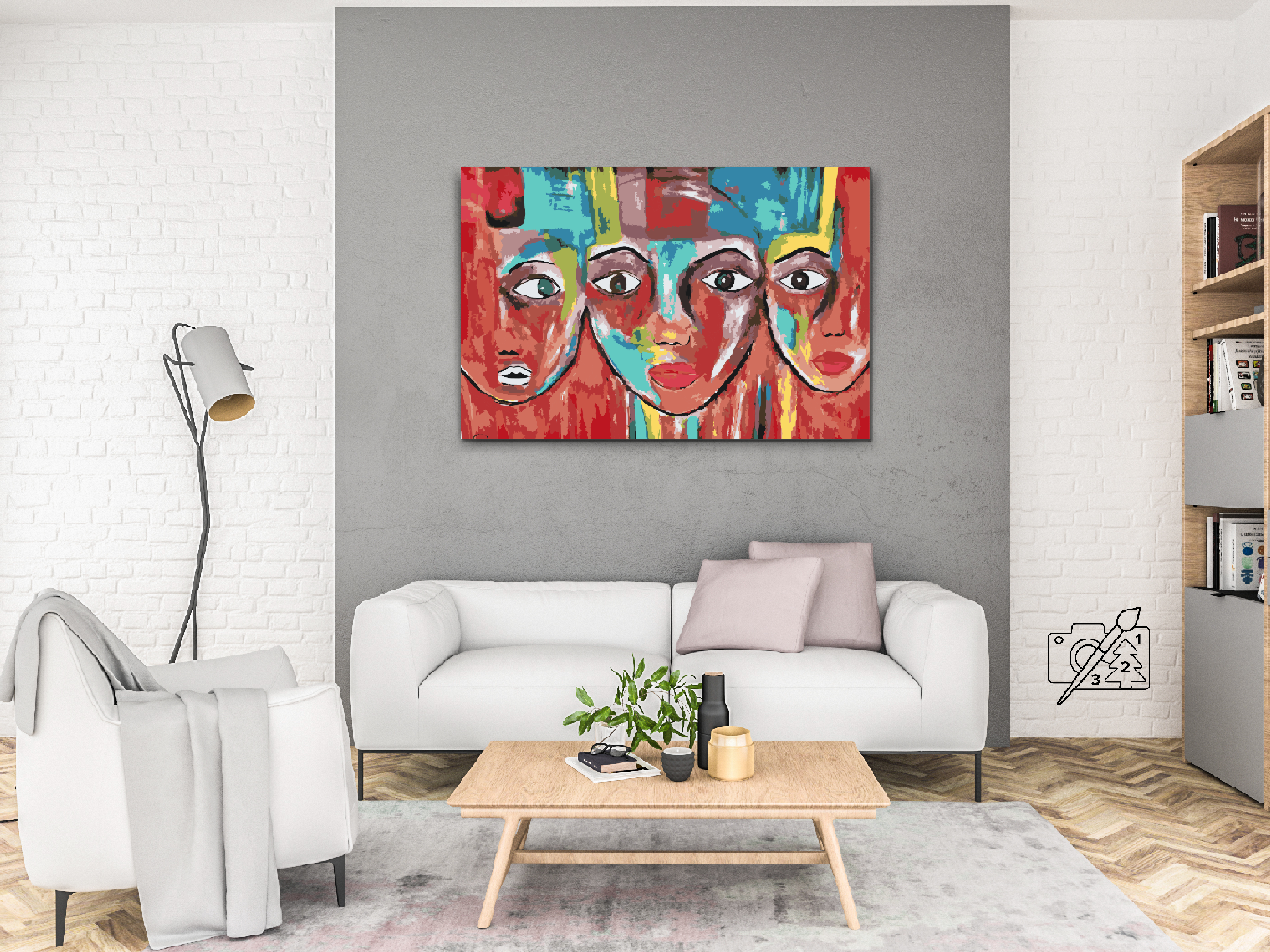 Paint by number - Farverige ansigter