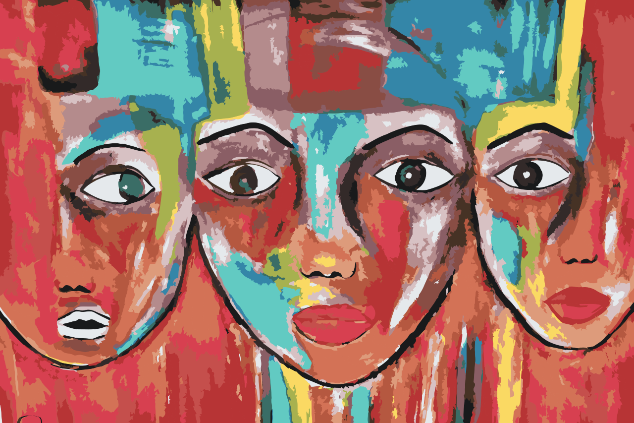 Paint by number - Farverige ansigter