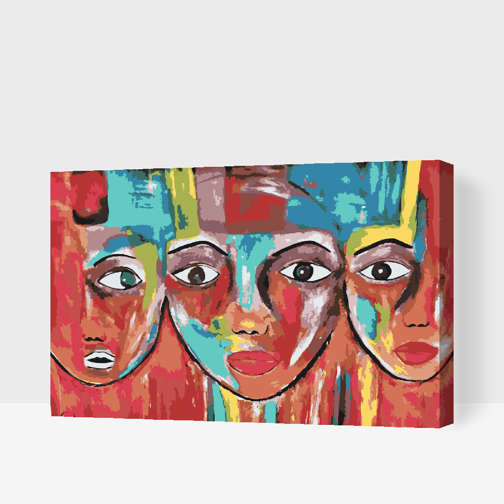 Paint by number - Farverige ansigter