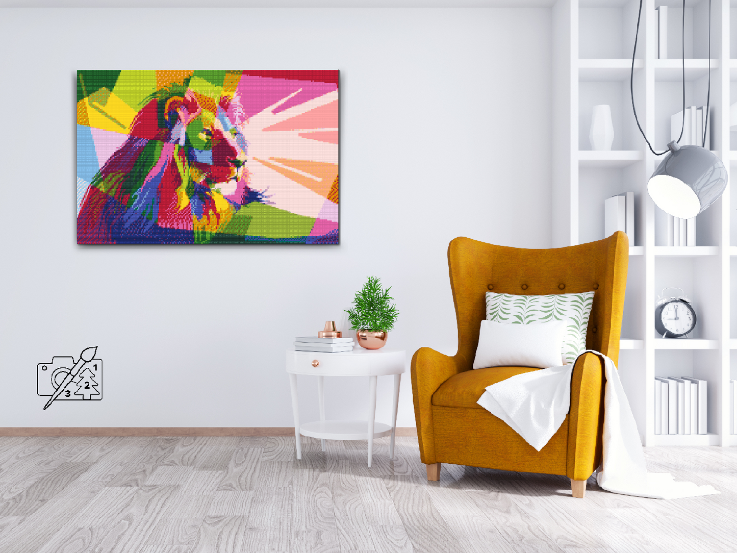 Diamond Paint - Farverig Løve 2