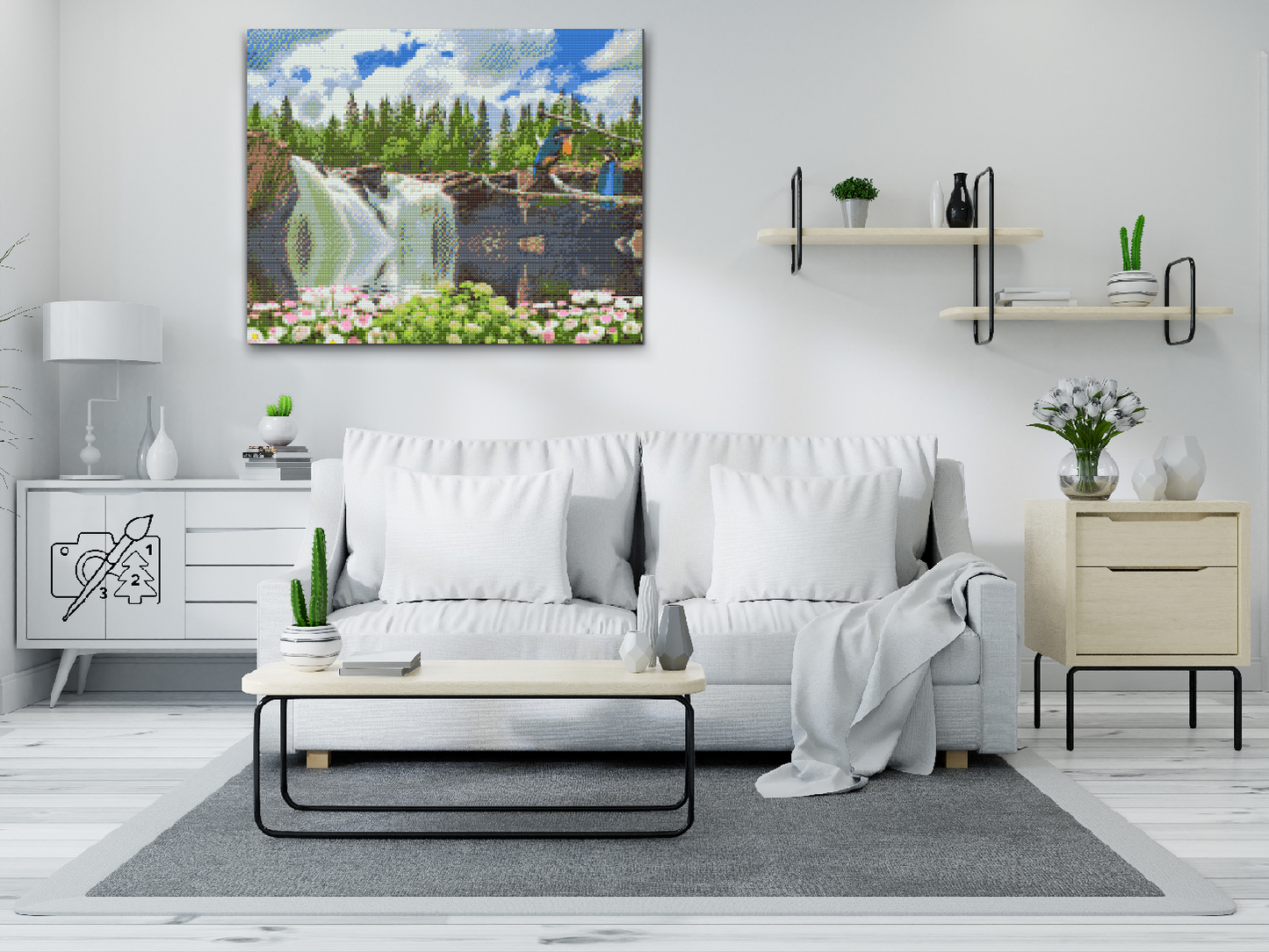 Diamond Paint - Fugle ved vandfaldet