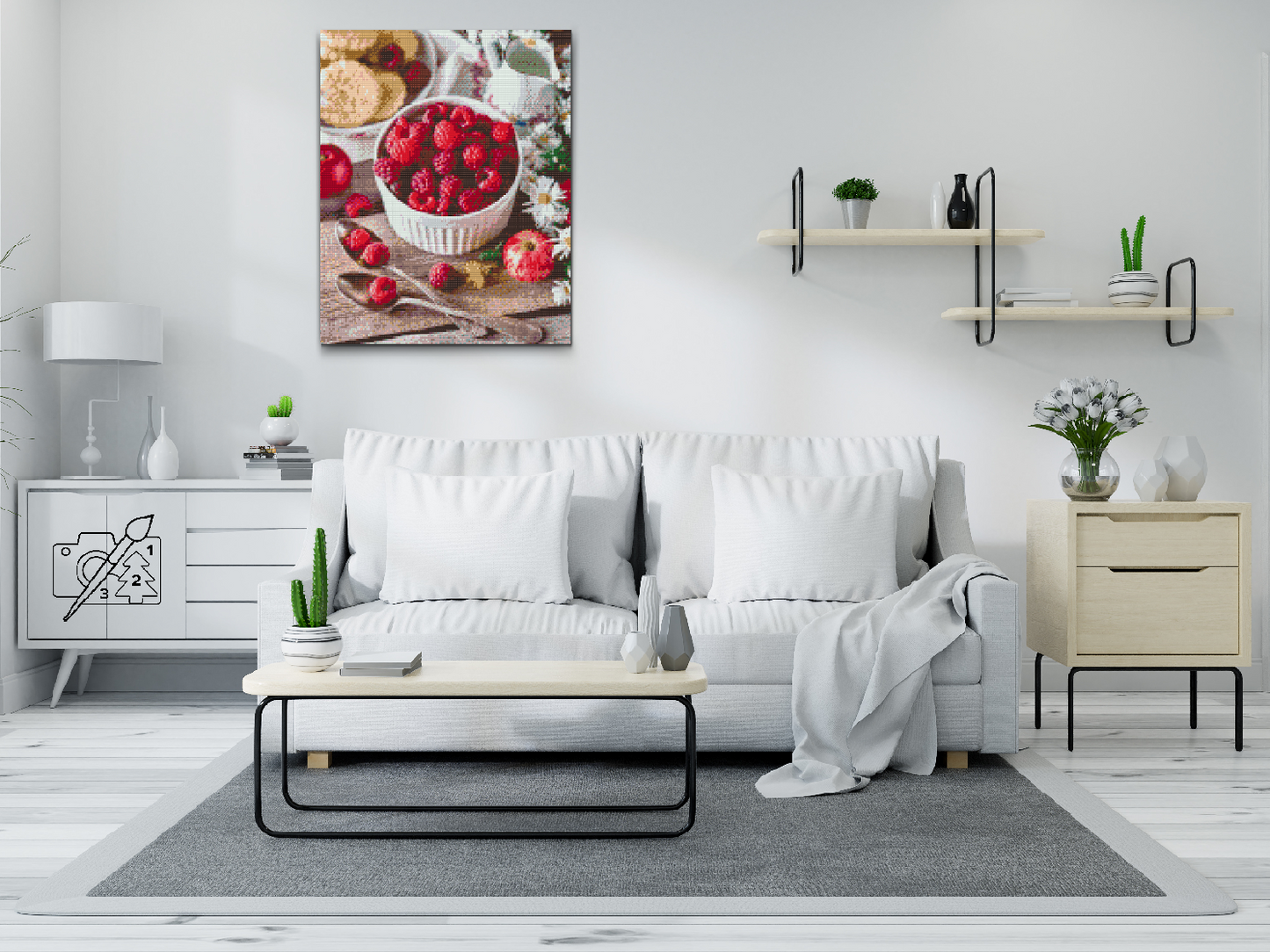 Diamond Paint - Hindbær i skål