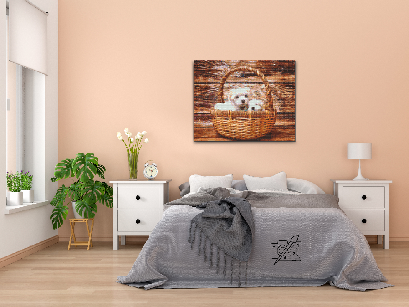 Diamond Paint - Hunde i kurven