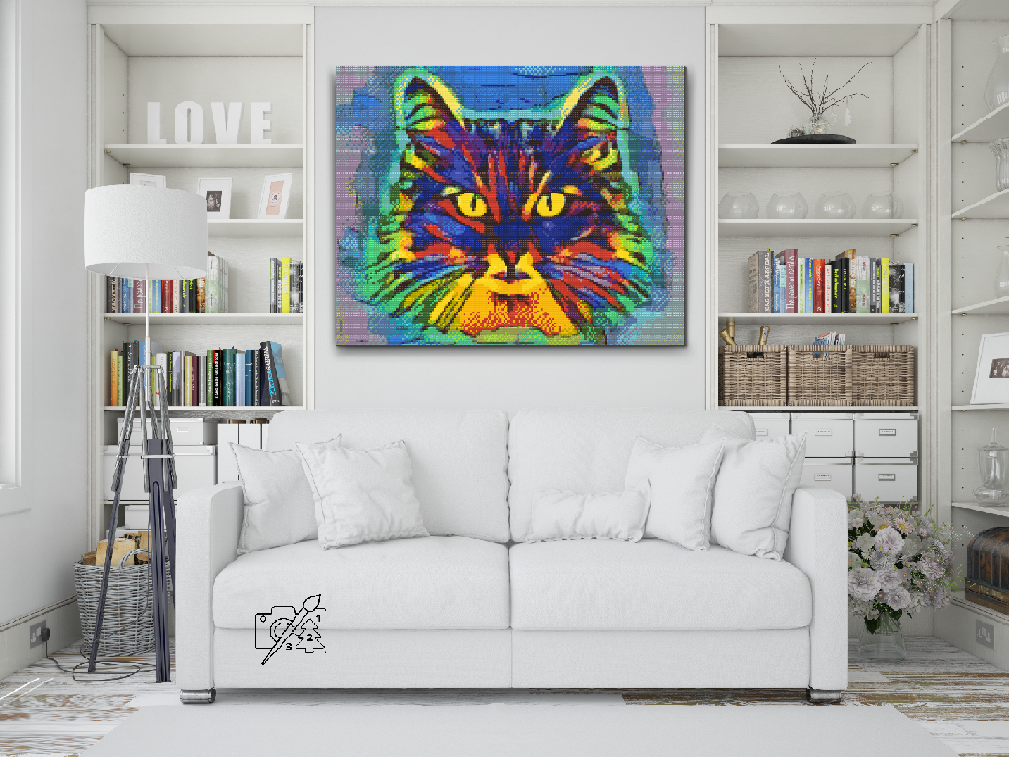 Diamond Paint - Farverig Kat 2