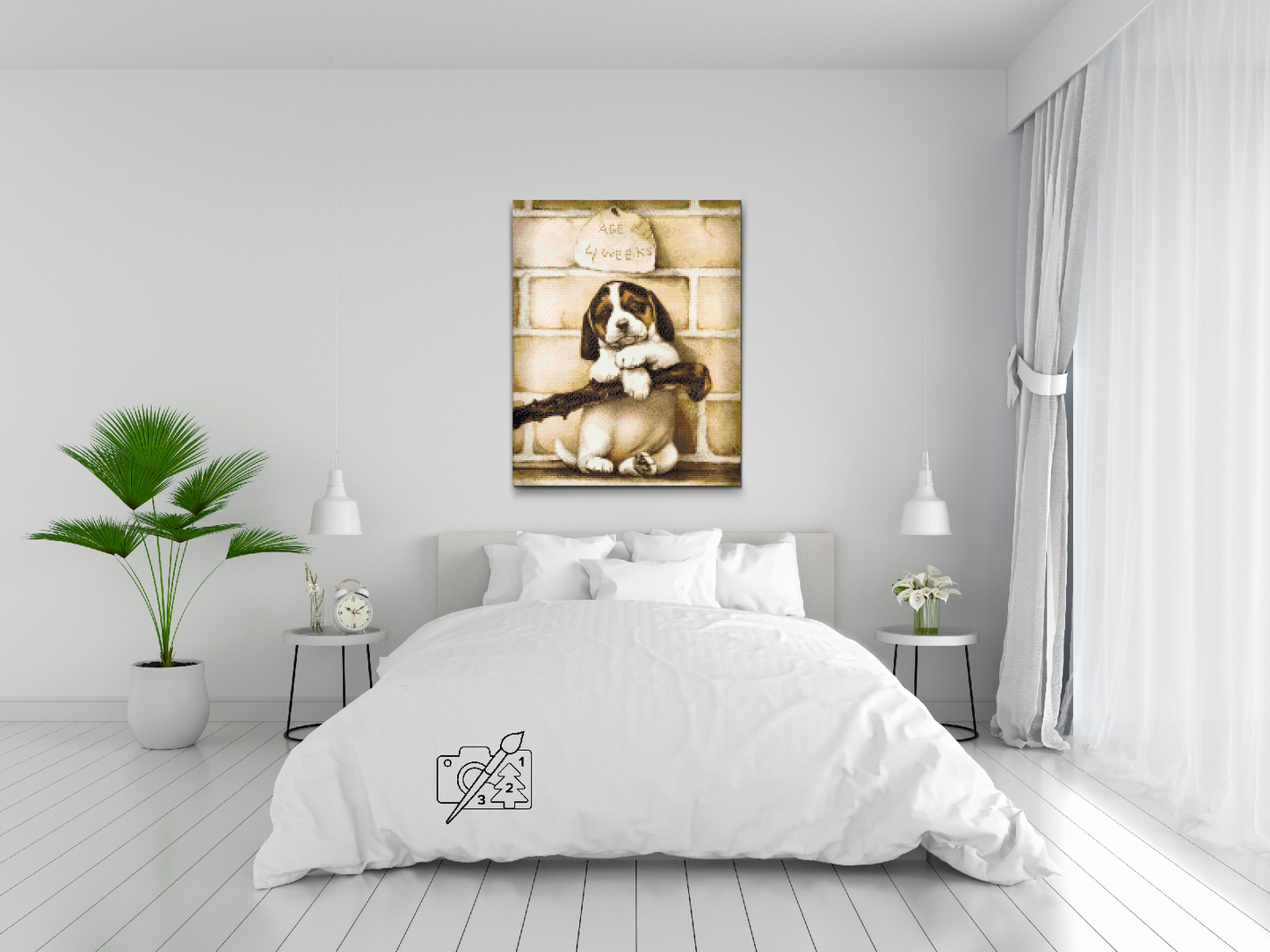 Diamond Paint - 4 uger gammel hvalp