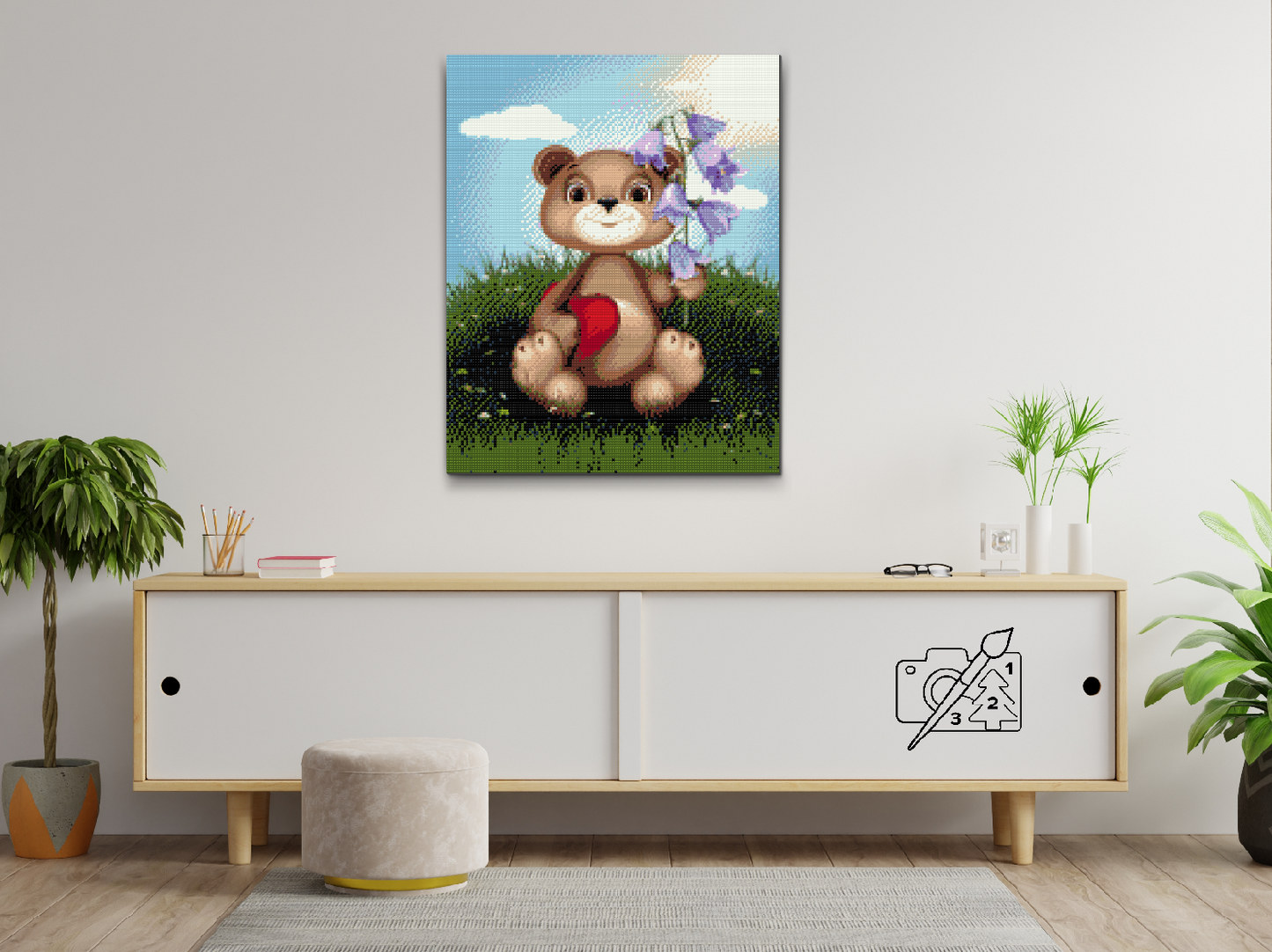 Diamond Paint - Teddy med Liljekonvall