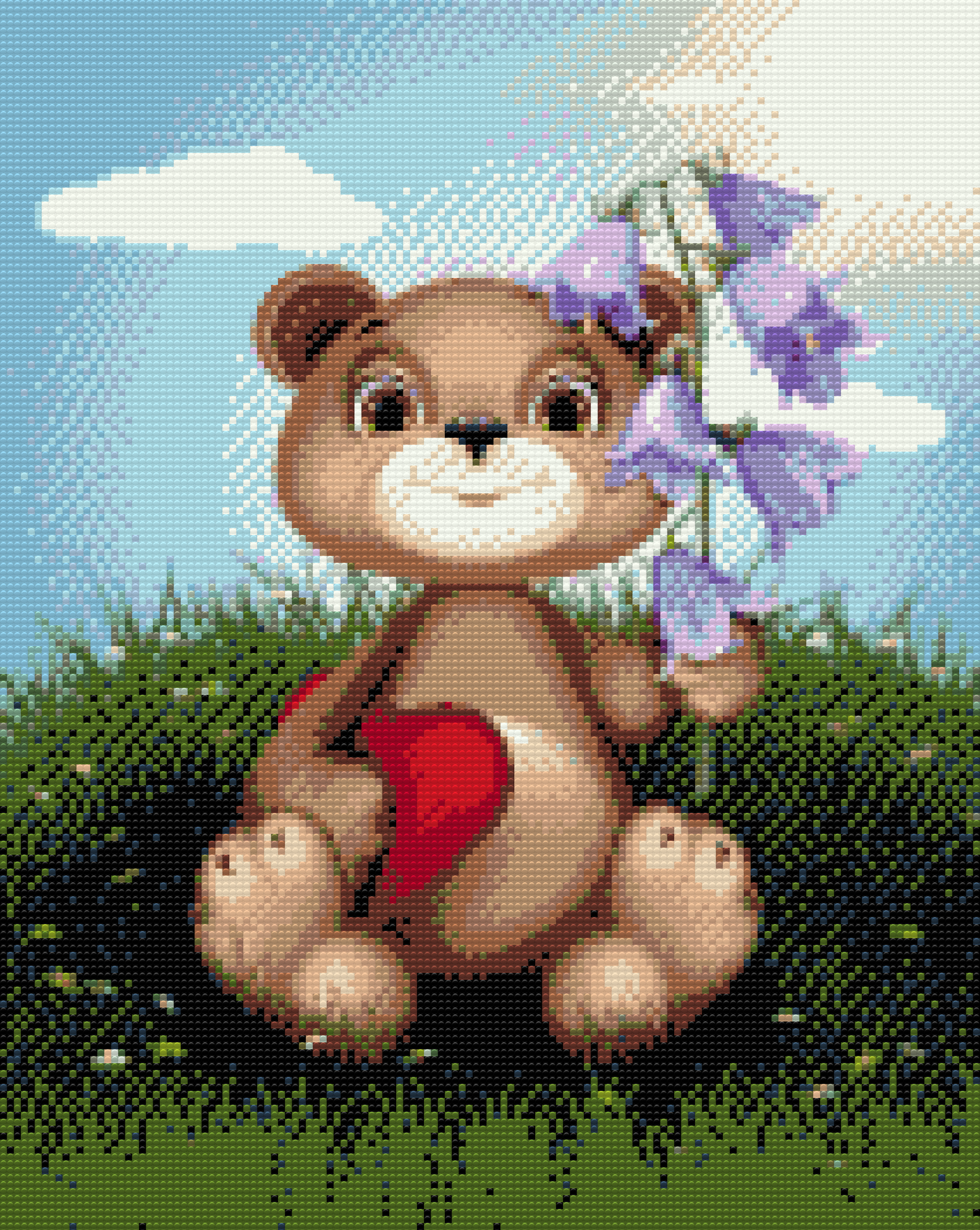 Diamond Paint - Teddy med Liljekonvall