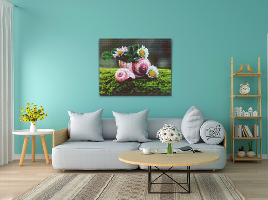 Diamond Paint - Margueritter i konkylien