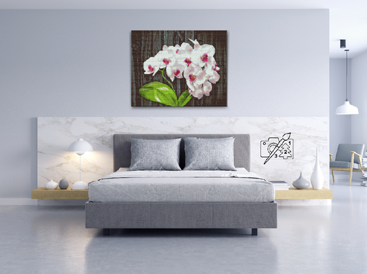 Diamond Paint - Hvid Orkidé