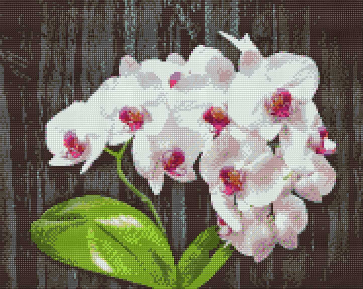 Diamond Paint - Hvid Orkidé