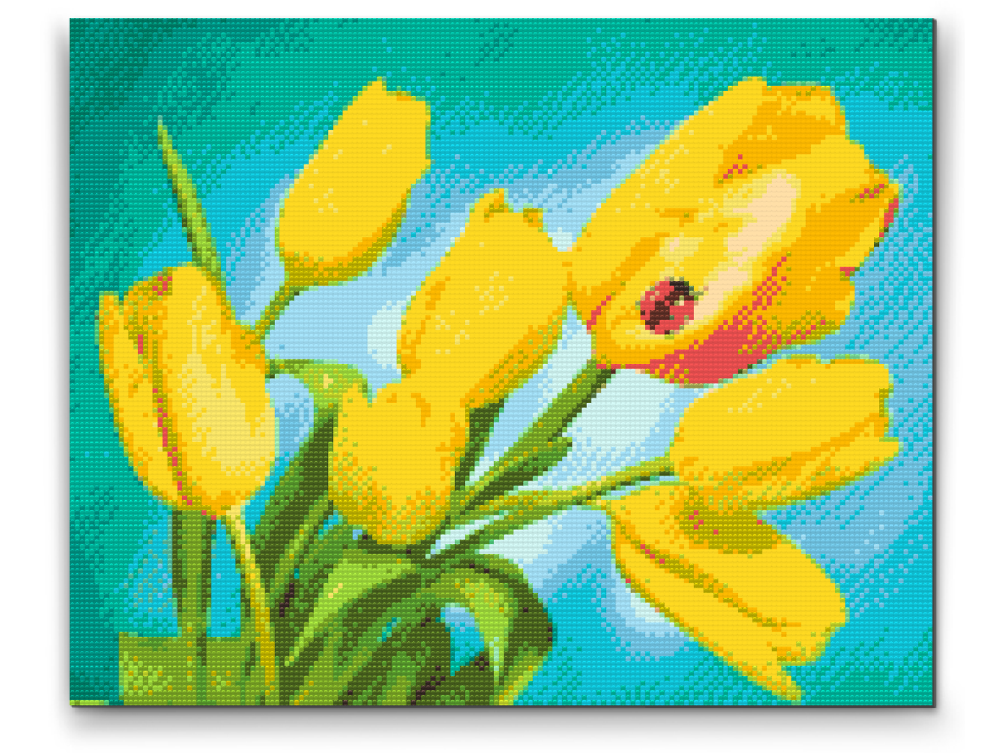 Diamond Paint - Tulipaner og Mariehøne