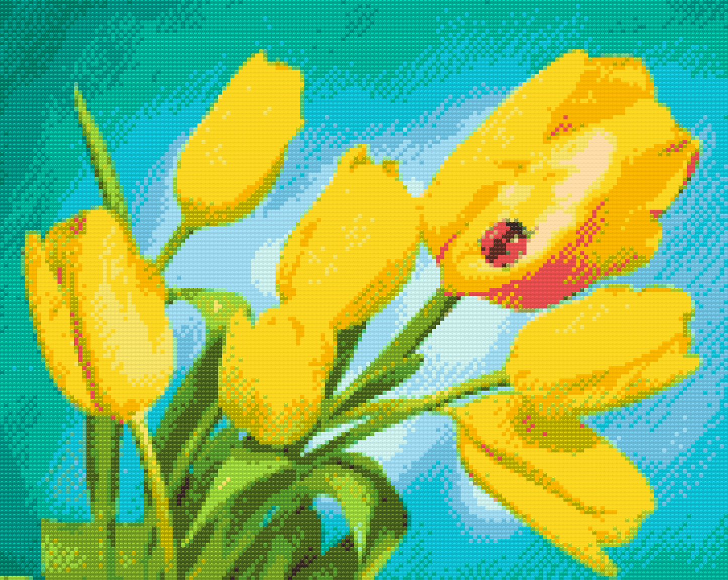 Diamond Paint - Tulipaner og Mariehøne